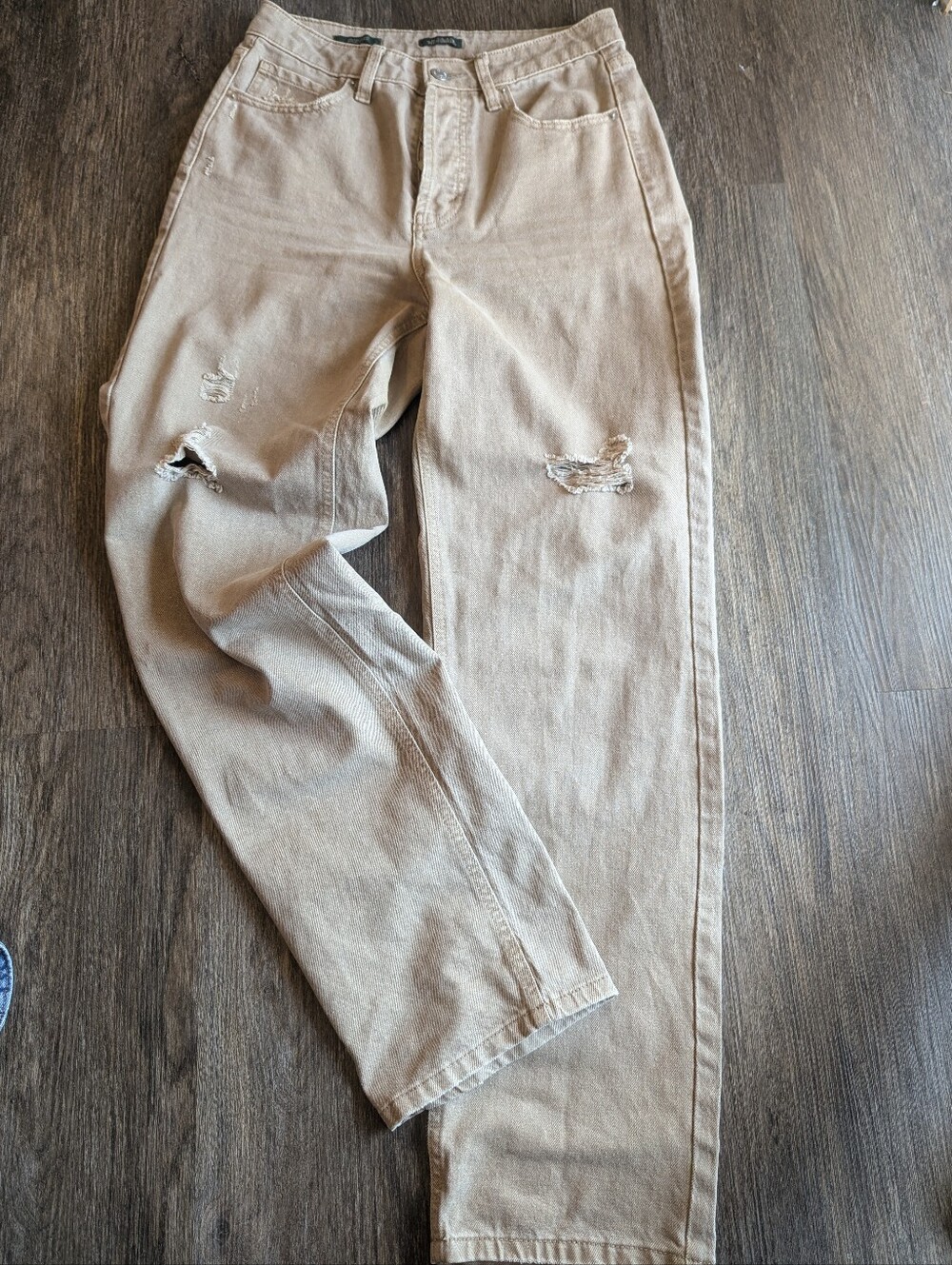 wild fable Women's Relaxed Distressed Tan Jeans Size 4